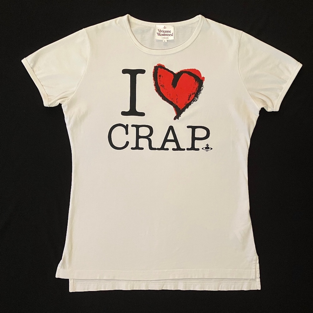 Vivienne Westwood Anglomania "I Love Crap" T-Shirt Tee L 20" p2p Unisex